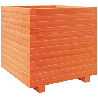 vidaXL Jardinera Madera Maciza De Pino Marr&oacute;n Cera 50x50x49,5 Cm Vidaxl