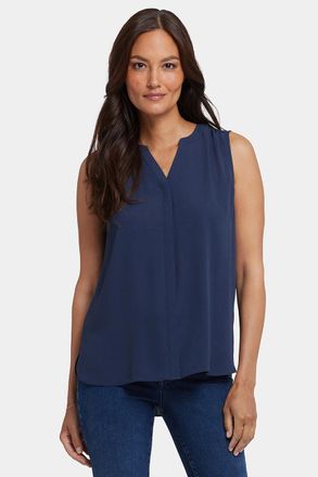 NYDJ Mouwloze Pintuck Blouse
