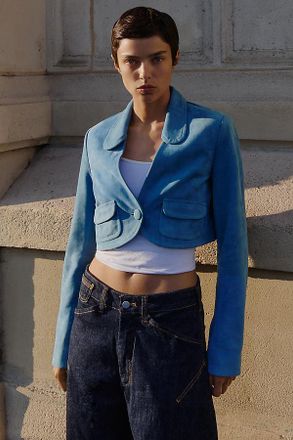 Maeve Suede Cropped Jacket