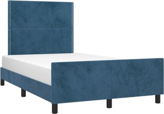 vidaXL Vidaxl - Estructura De Cama Sin Colch&oacute;n Terciopelo Azul Oscuro 120x200cm