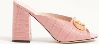 Valentino Garavani VLogo Signature Slide Sandal In Printed Calfskin 95Mm Wo