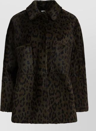 Furling leather coat