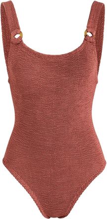 Hunza G Domino Crinkle Swimsuit - Rose - One Size