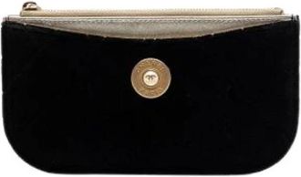 Chanel Pre-owned Velvet Pouch - Dames - Vintage Clutch - Zwart - ONE Size - Vintage