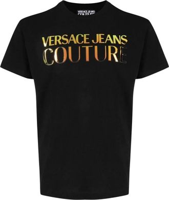 Versace Jeans Couture Zwarte T-shirts - Heren - T-shirts - Zwart - M - Katoen - Tops