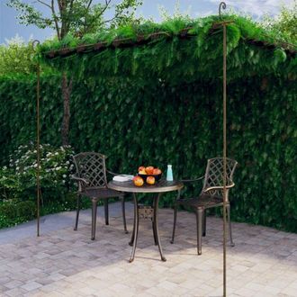 Berkfield Home Garden Pergola Antique Brown 4x3x2.5 m Iron