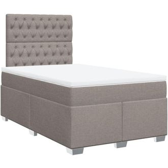 vidaXL Vidaxl - Cama Box Spring Con Colch&oacute;n Tela Gris Taupe 120x190 Cm