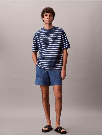 Calvin Klein Jeans Calvin Klein Mens Linen Blend Denim Pull-On Shorts - Medium Blue - XL
