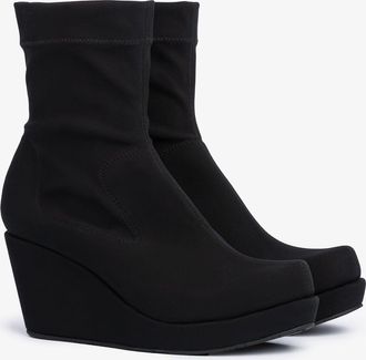 Pedro Garcia Wedge bootie in black stretch microfiber | aliana | Fall winter 2026