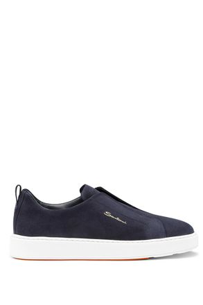 Santoni Suede Slip-On Sneakers