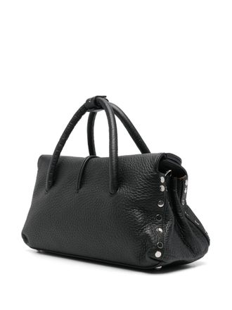 Zanellato Pebbled Leather Top Handle Bag - Black