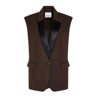 Erika Cavallini Semi Couture Malik Gilet - Dames - Jassen - Bruin - Maat: M Wol