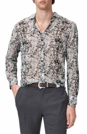 John Varvatos Bucks Button-Up Shirt in Grey Mist at Nordstrom, Size X-Large