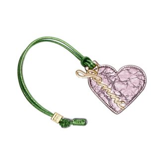 Ganni Keyrings, female, Green, Size: ONE SIZE Heart Mirror in Metallic