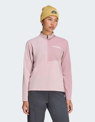 adidas adidas Performance - Terrex Multi Climacool - T-shirt a maniche lunghe con zip corta lilla doppio / malva magico-Viola