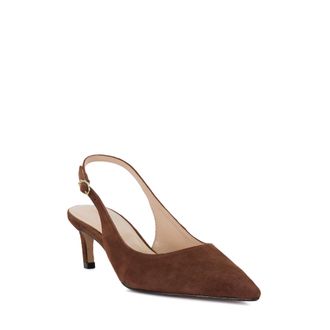 Dune London Womens Ladies Divided - Pointed Toe Sling-Back Heels - Chestnut material_leather1 - Size UK 7