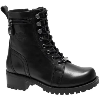 Harley-Davidson Harley Davidson Keeler Leather Womens Ankle Boots - UK 5 - US 7 Women - EU 38 - Black - Size:UK 5