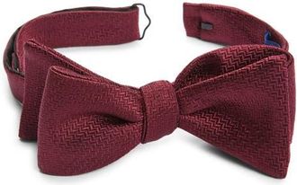 David Donahue Silk Bow Tie in Merlot at Nordstrom