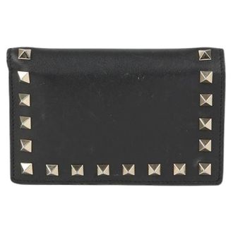 Valentino Pre-owned Wallets, female, Black, Size: ONE SIZE Pre-owned Rockstud Compact Wallet