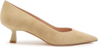 Stuart Weitzman Stuart Weitzman Stuart Sculpt 50 Suede Pumps - Khaki