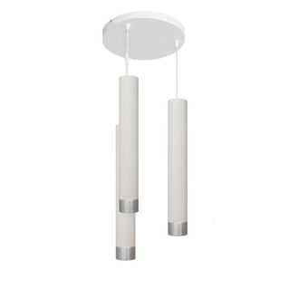 Netlighting Tuba Cluster Pendant Ceiling Light White Chrome 30cm