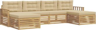 vidaXL Conjunto De Sof&aacute;s De Exterior 6 Uds. Y Beige Vidaxl