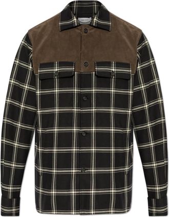 Alexander McQueen Shirt gemaakt van gecombineerde materialen - Heren - Casual Overhemden - Zwart - L - Katoen - Overhemden