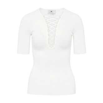 Elisabetta Franchi Donna, Maglie, Bianco, L, new