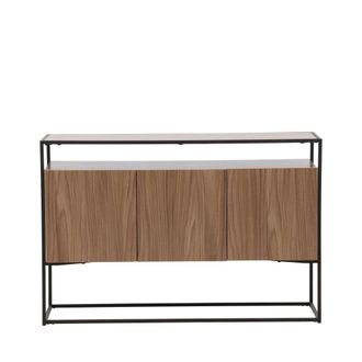 Meubles et Design Aparador de 3 puertas de madera y metal L120cm - Madera oscura