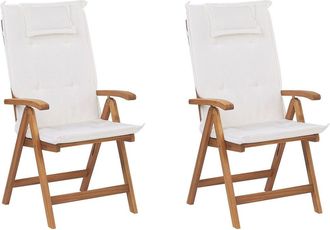 Beliani Silla de jard&iacute;n de madera madera clara