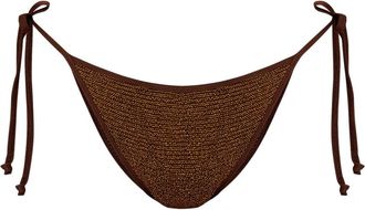 Bond-Eye Anisha tie bikini bottoms - women - Polyester/Recycled Nylon/Nylon/Lurex/Lycra - One Size - Brown
