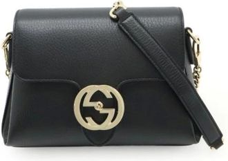 Gucci Pre-owned Cross Body Bags, female, Black, Size: ONE SIZE Pre-owned Leather gucci-bags