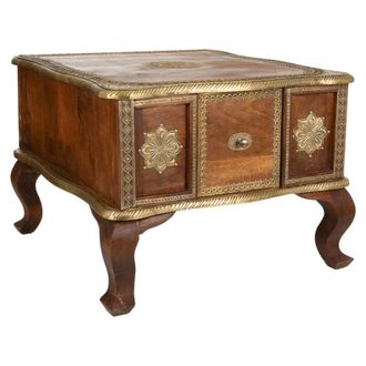 Wanderlust Deco Mesa de centro de madera acabado artesanal 60x60x45