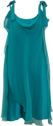 Alberta Ferretti Blue Scoop Neck Midi Dress