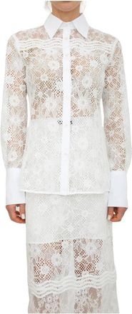 Pinko Coline Shirt - Dames - Overhemden - Wit - XS - Polyester - Overhemden