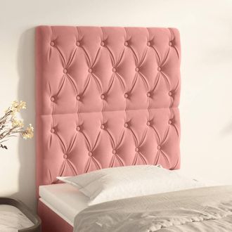vidaXL Cabeceros 2 Unidades De Terciopelo Rosa 80x7x78/88 Cm Vidaxl