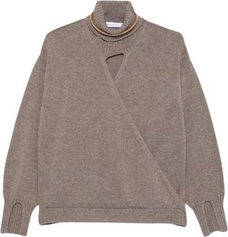 Simona Corsellini Turtleneck Trui - Dames - Coltruien - Beige - M - Truien & Vesten