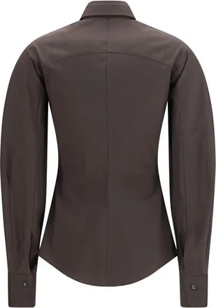 Brunello Cucinelli Womens Brown Cotton Dress Shirt