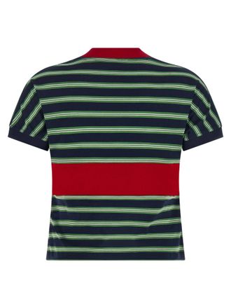 Versace Striped Intarsia Logo T-Shirt - Red