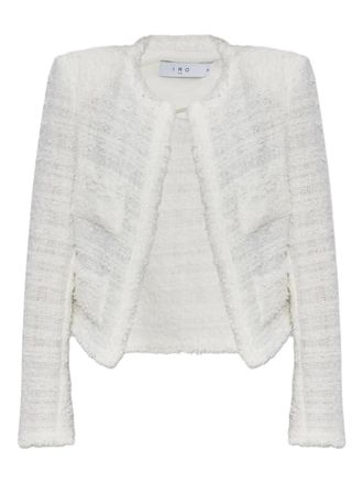 Iro pocket tweed jacket - women - Cotton/Polyamide - 38 - White