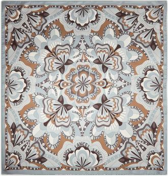 Lancel Foulard in seta con motivo a fiori - Grigio