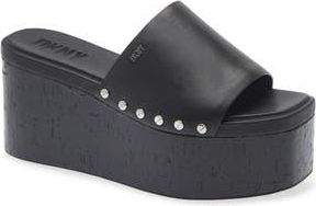 DKNY Alvy Platform Slide Sandal in Black at Nordstrom Rack, Size 9.5