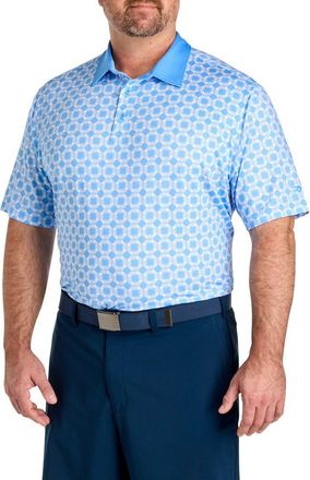 Reebok Big & Tall Mosaic Geometric Performance Polo Shirt in Peri Blue at Nordstrom, Size Xx-Large