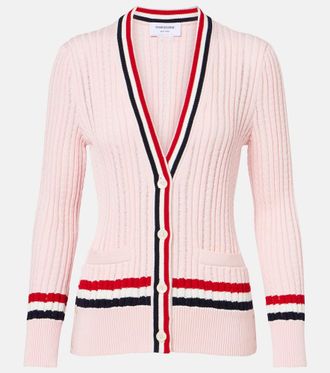 Thom Browne Cardigan in cotone a trecce