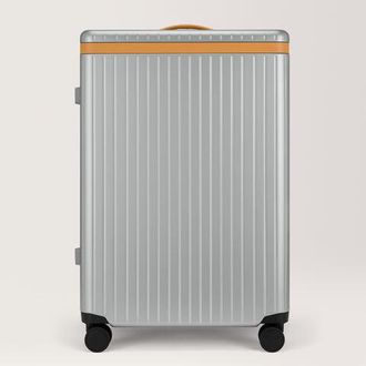 Carl Friedrik Large Check-in Luggage - Hard case in Polycarbonate and Aluminium - Silver / Tan