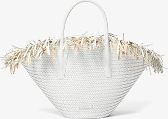 Michael Kors Sardinia Large Hand-Woven Leather Basket Tote Bag
