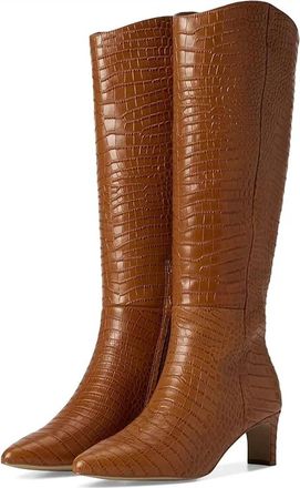 André Assous Womens Waverly Boots In Cognac Croc