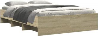 vidaXL Bed Frame without Mattress Sonoma Oak 140x190 cm Engineered Wood Vidaxl