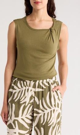 Sanctuary Twist Crewneck Tank in Field Green at Nordstrom Rack, Size X-Large