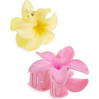BP. Assorted 2-Pack Plumeria Claw Clips in Multi at Nordstrom